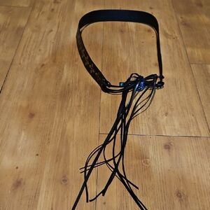 Steve Madden Black Belt with Fringe Detail